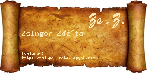 Zsingor Zéta névjegykártya